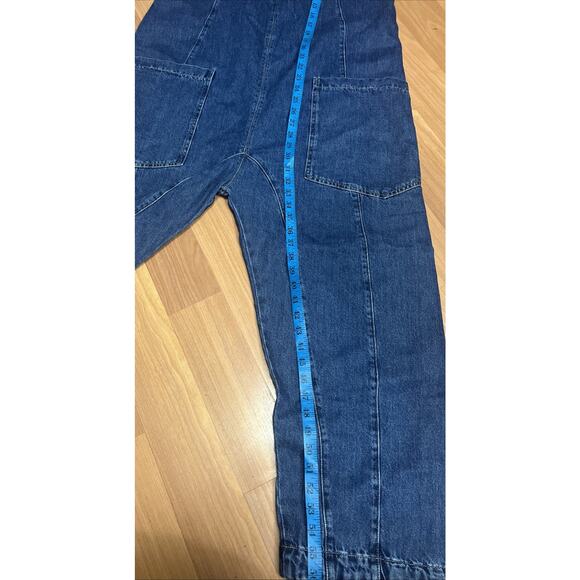 Free People We The Free High Roller Jumpsuit Kansas Sappy Blue Size Large NWT - Picture 10 of 10